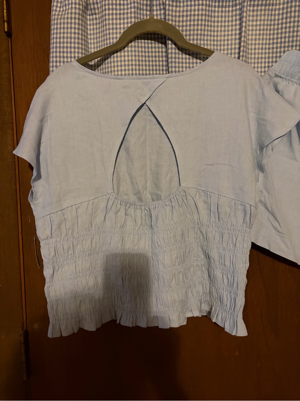 Old Navy Blue High-Waist Elastic Shorts with Matching Smocked Open Back Top - Picture 7 of 15
